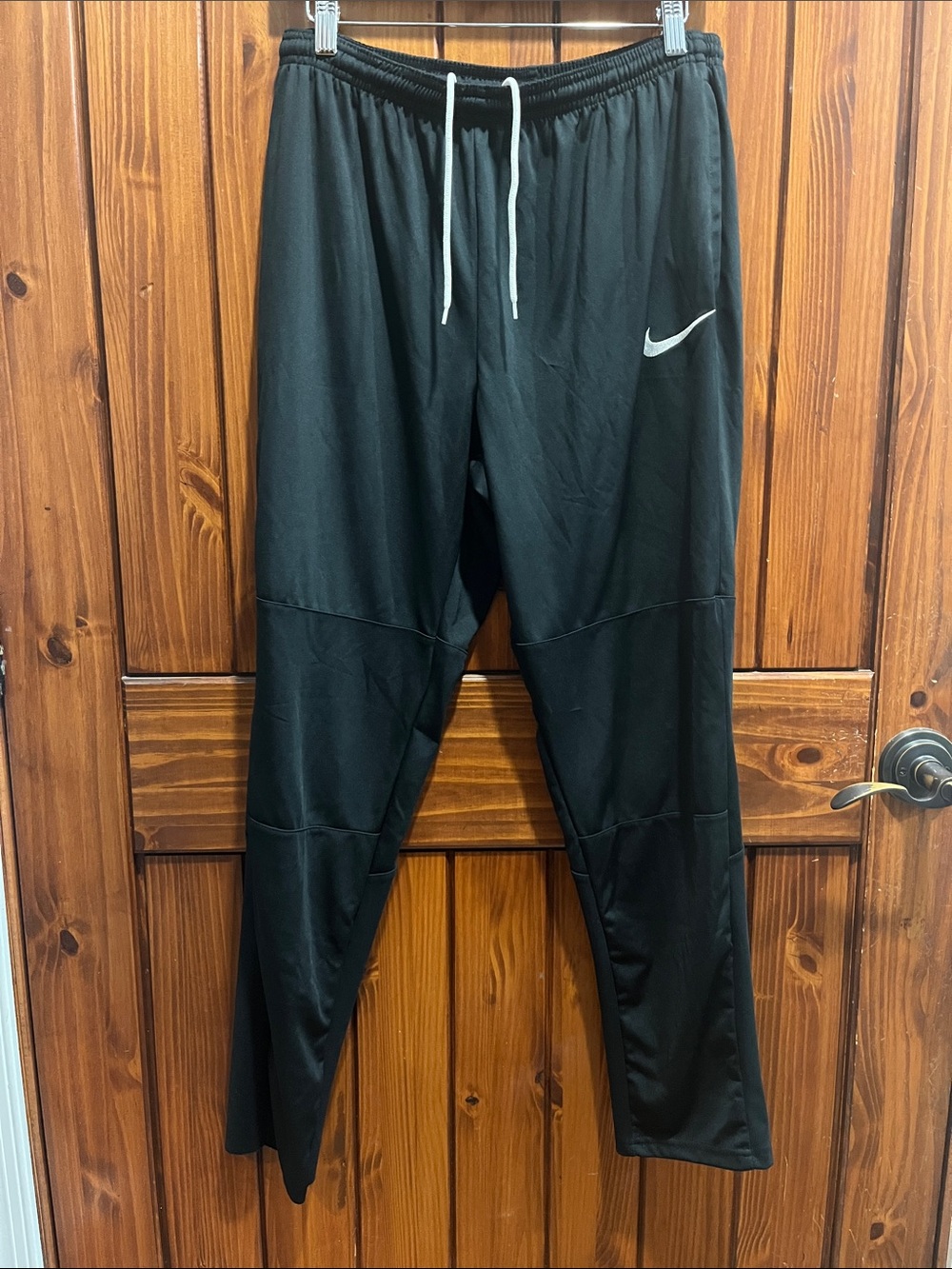 Nike Black Joggers with White Swoosh and Drawstring